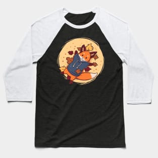 Cute Fox In Autumn Fox Forest Animal Baseball T-Shirt